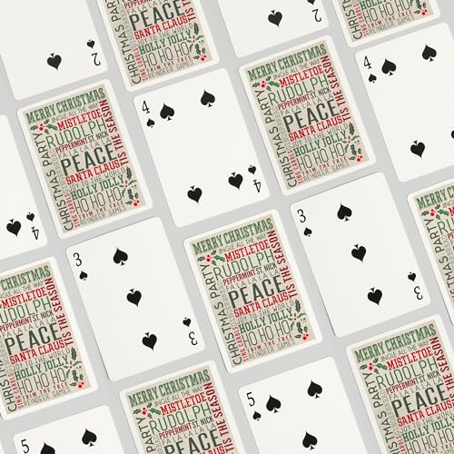 Lantern Press Christmas Typography, 52 cartas poker para adultos miniatura 4