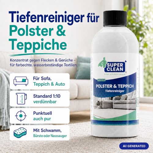 SUPER CLEAN sredstvo za čišćenje presvlaka i tepiha, 500 ml