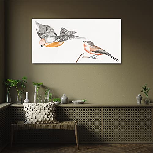 Impression sur verre d'intérieur oiseaux pour transformer un mur vide - 3