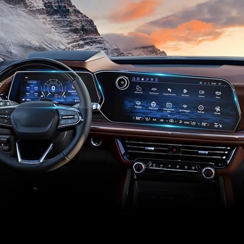 2025 Chevy Suburban Screen Protector Glass for 2025 Chevy Suburban (LS, LT, RST, Z71, Premier, High Country) 17.7" Media Infotainment Touchscreen Cover & 11" Driver Screen Saver Suburban Accessories