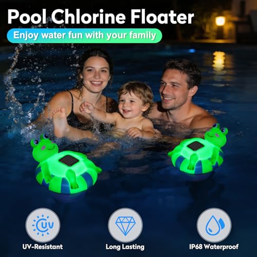 Flotteur de chlore solaire grenouille à libération réglable et lueur - 6