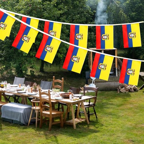 Image of Ecuador Flags Ecuadorian String Flag Banners for Patriotic Events Independence Day Sports Bars Inside Outside Decorations 33 Feet 30 Flags