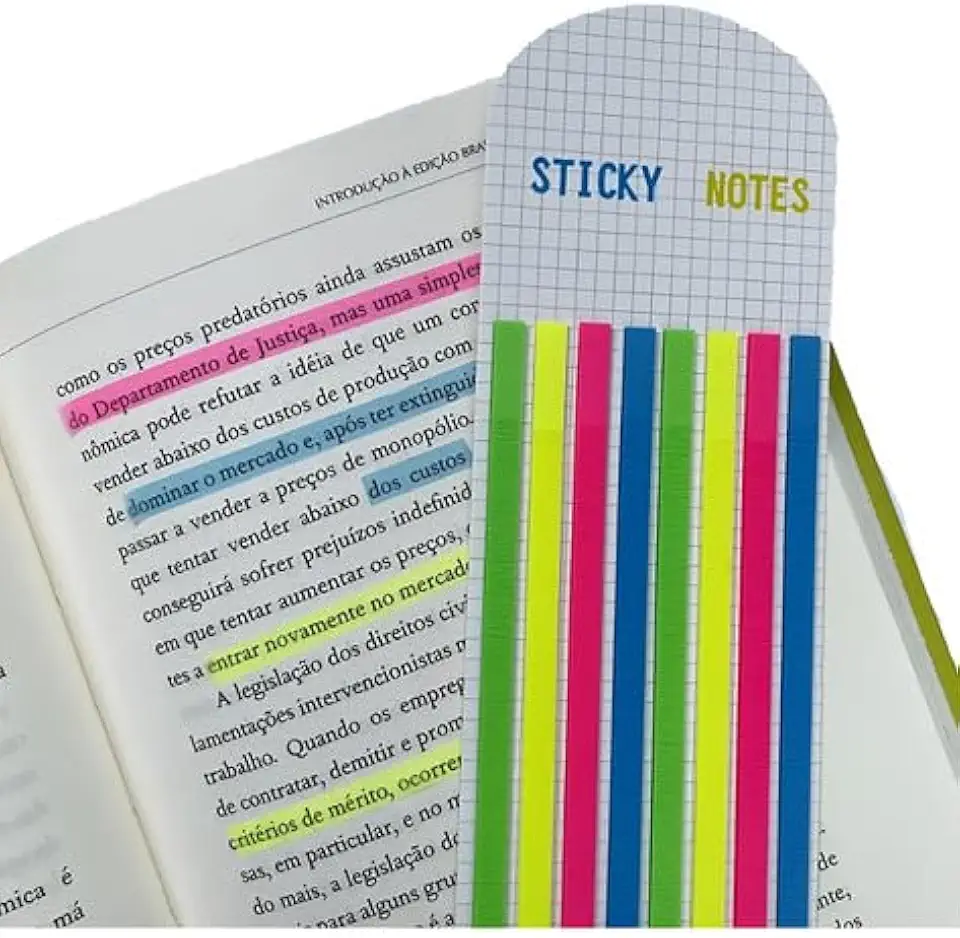 Kit 2 Post It Para Livros 320 Fitas Marca Texto Adesivo Fino Linhas Marcador Textos Páginas Livro Caderno Leitura Bloco Adesivo