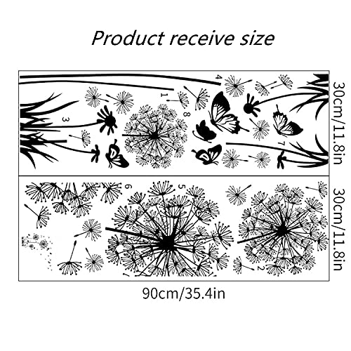 Arawat 2 Set Dandelion Wall Decals Flower Stickers Murals Butterflies Wall Decor For Bedroom Office Bathroom Living Room Floral Wall Decals Removable Wall Art Decoration Peel And Stick Room Wall Decor #TOP5