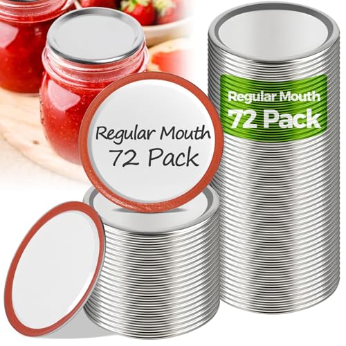 ComSaf Regular Mouth Mason Jar Lids 72 Pack
