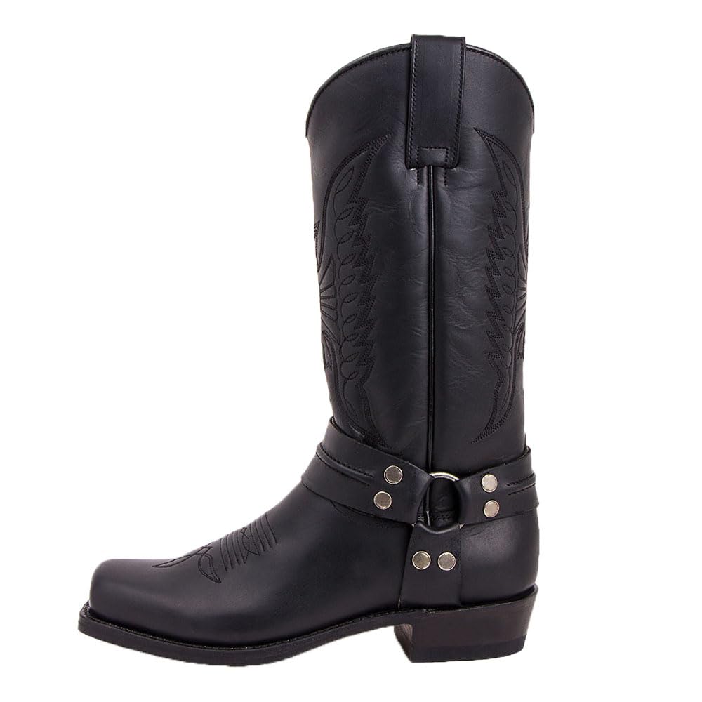 Bottes D'équitation Steampunk Chaussures Rétro à Mi-Mollet En Cuir PU Bottes De Cow-Boy Occidentales à Bout Carré Pour Hommes