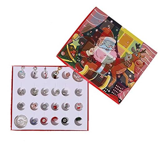 Cozyhoma adventskalender 2019, jul nedräkningskalender gör-det-själv pärlor berlockarmband för barn jul smyckeskrin