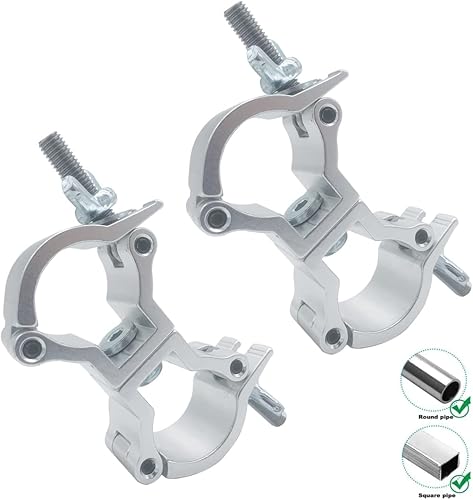 Abrazadera de armadura de luces de escenario, abrazaderas de aluminio de 1-1/4 a 1-3/8 pulgadas, abrazaderas de iluminación de braguería/ganchos de