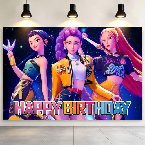 Cartoon Birthday Party Decorations Happy Birthday Banner Backdrop for Birthday Party Supplies 59 * 39 inches