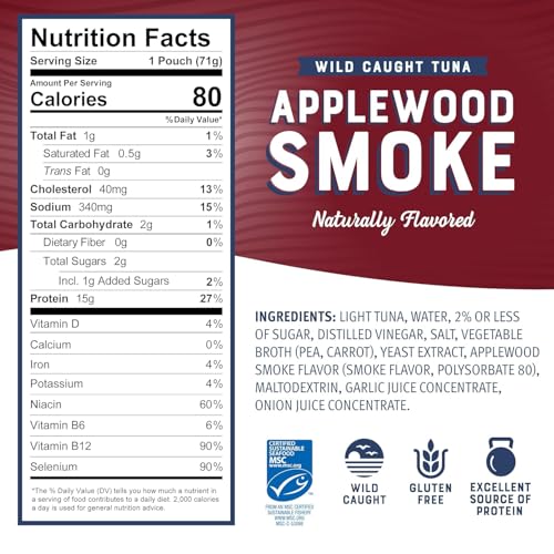 Image of Bumble Bee Seasoned Tuna Pouch Bold Flavors Trio (3 Total Pouches) - Lemon & Pepper Tuna, Applewood Smoke Tuna, and Spicy Thai Chili Tuna - Ready to Eat 2.5 oz Packets