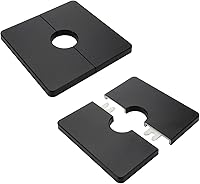 Vista 10 de 2 piezas de brida dividida de pared, placas de escudo autoadhesivas cuadradas de ABS con diseño de hebilla para tubo de 0.47"/12mm de diámetro