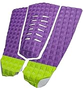 Hjdeck 3 Pieces Surf Deck Traction Pad EVA Foam Deck Grip Mat with Kicker 3M Adhesive, Non-Slip T...