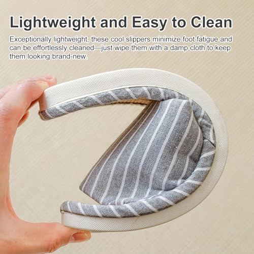 Odor-resistant Japanese Bamboo House Slippers for Sweaty Feet for Summer Cooling Slippers with Non-slip Soft Sole for Tatami and Indoor Easy to Clean2