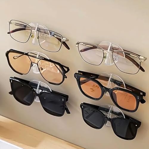 ARFUKA 12 Stück Brillen Organizer Wandhalterung Acryl-Wandhalter Selbstklebender Sonnenbrillenhalter Aufbewahrung für mehrere Brillen & Sonnenbrillen