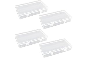 Rectangle Container 4 Pack: Clear Plastic Storage for Small Craft Items