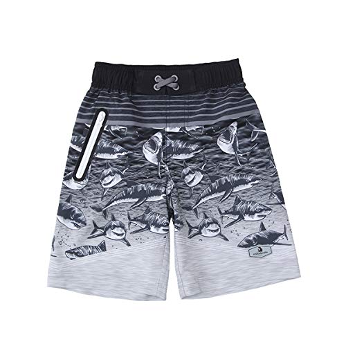 Rokka&Rolla Boys' 4-Way Stretch Swim Trunks Board Shorts Bathing Suit Swimwear with Mesh Lining, UPF 50+3