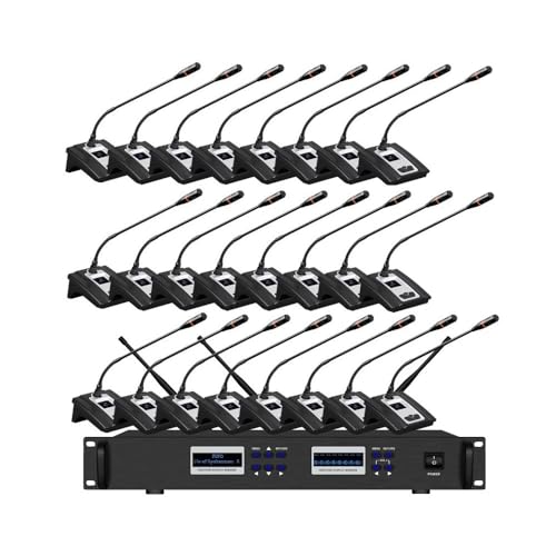 UHF 24 Desktop Wireless Gooseneck Conference Microphone Meeting Room System 1 President 23 Delegate Pro UHF Microphones, Discussion Conference System