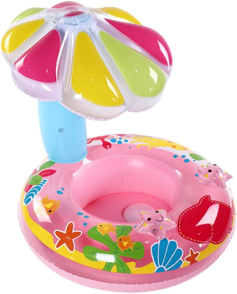 Drofail Infant Floating Swimming Seat Chair Float Umrella Design Toddler Swimming Ring Kid Child Swim Ring Accessories Water Fun Pool Toys (Multicolor) (B0D81FVF5M) Amazon Price History, Amazon Price Tracker