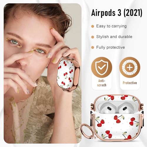 Image of Gedicht for Apple Airpods 4 case Cover, Protective TPU Soft Cases Cover Rugged for Airpods 4th Generation Case with Cleaner Kit & Keychain for Women Men,Cherry Dot