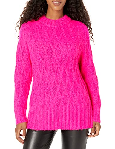 Image of Steve Madden Apparel womens Olive Pullover Sweater, Pink Glo, Medium US