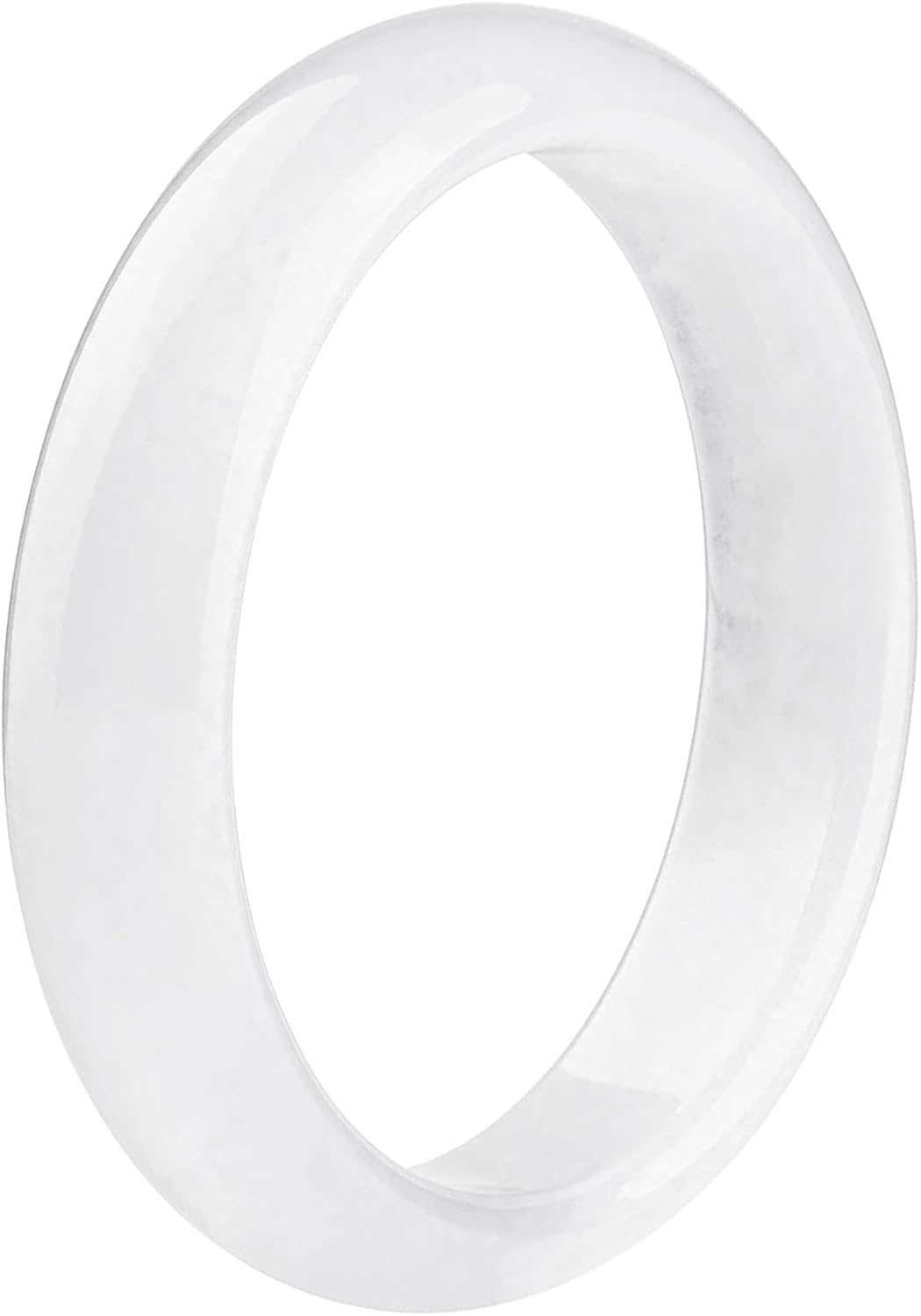 White Jade Bangle Bracelet for Women, Natural Chinese Style Jewelry Gift for Wife