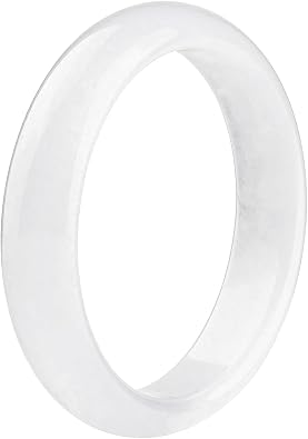 White Jade Bangle Bracelet for Women, Natural Chinese Style Jewelry Gift for Wife