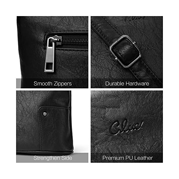 CLUCI Crossbody Bags for Women Small Leather Purse Travel Ladies Designer Triple Pockets Vintage Handbags Shoulder Bags Black - Image 6