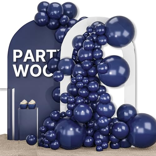 Image of PartyWoo Navy Blue Balloons 155pcs Different Sizes of 18 12 10 5 Inch Dark Blue Balloon Arch Kit Garland for Graduation Wedding Sports Baby Shower Birthday Bachelorette Party Decorations Blue-Z90