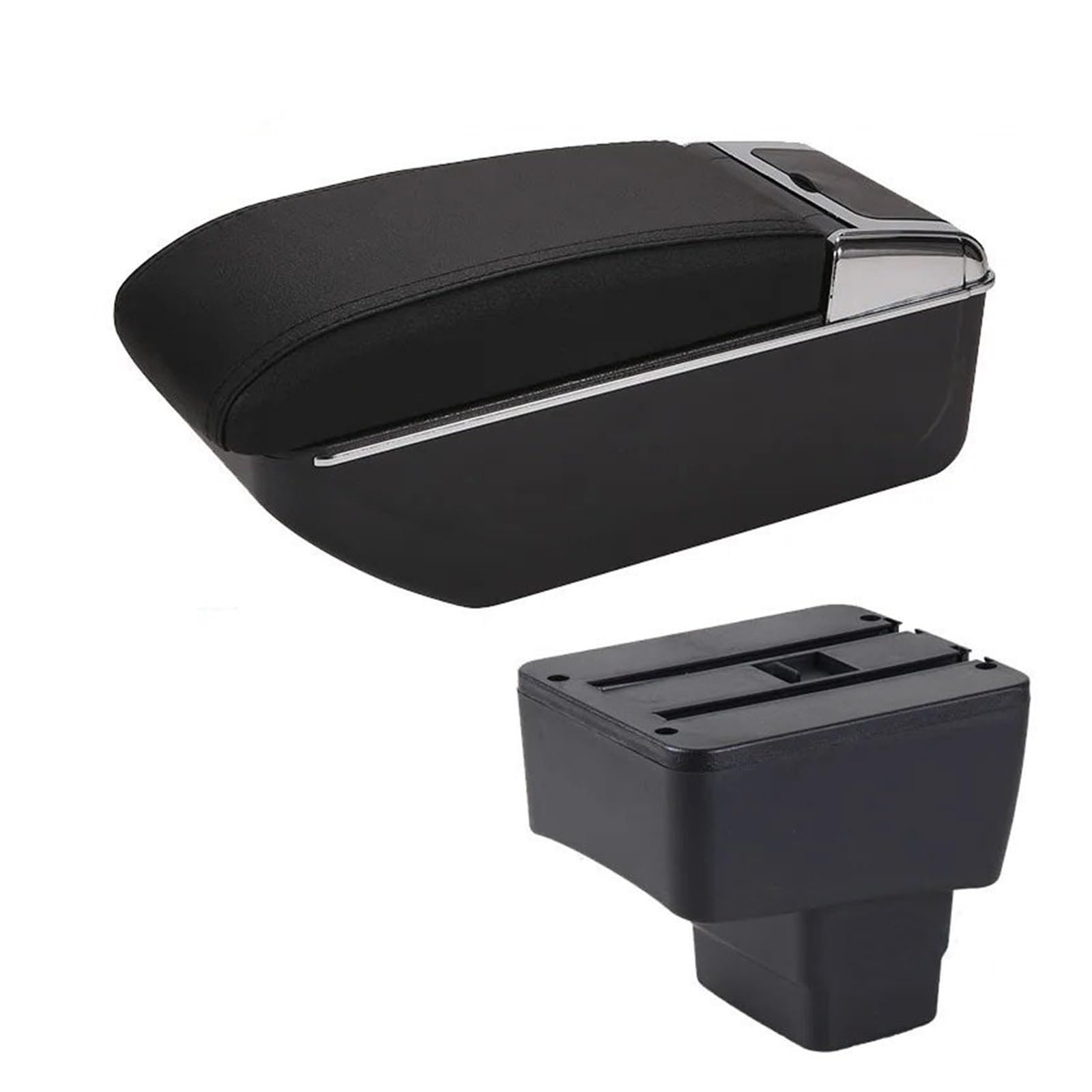 Hguvsjd Armrest Box For Mazda 2 II For CX-3 For CX3 For Skyactiv Version Armrest Storage Box Accessories Car Armrests(D Black black No USB)