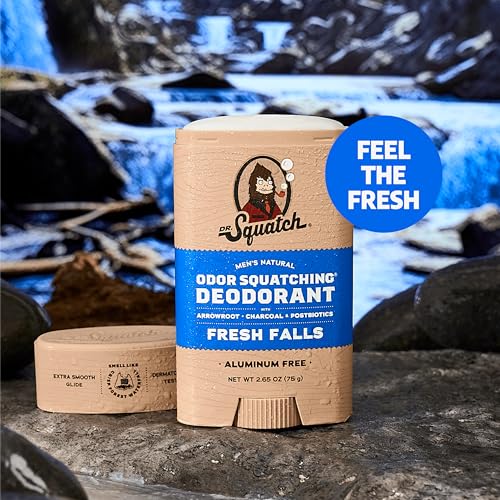 dr squatch natural deodorant for men - odor-squatching aluminum free - fresh falls 265 oz 3-pack