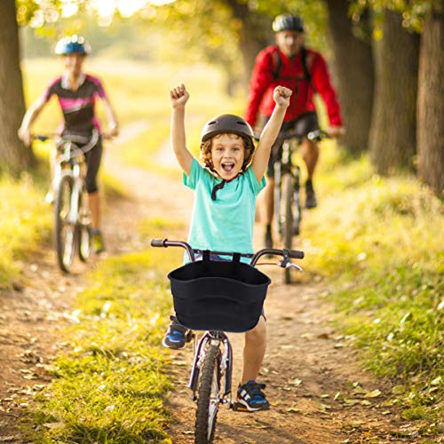 Besportble Kids Biking Basket Diy Bicycle Scooter Storage Basket Decorative Handlebar Carrying Basket Cycling Supplies For Girls Boys Black #TOP6