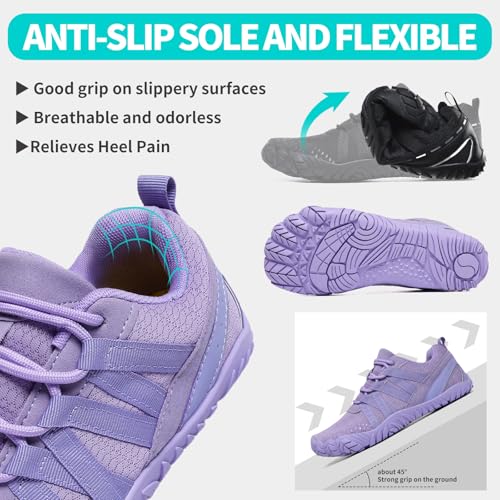 Image of Barefoot Shoes Women Men Minimalist Zero Drop Wide Toe Box Water Shoes Hiking Barefoot Footwear Unisex Sneakers for Workout Cross-Trainer Walking Running Camping Beach Weightlifting Grounding Sport