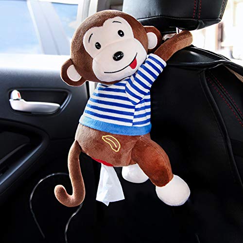 URMAGIC Monkey Tissue Holder for Car, Monkey Butt Tissue Box,Plush Monkey Shape Tissue Dispenser,Rabbit Paper Towel Storage Box,Cartoon Animal Hanging Paper Organizer for Home,Office,Car Decoration