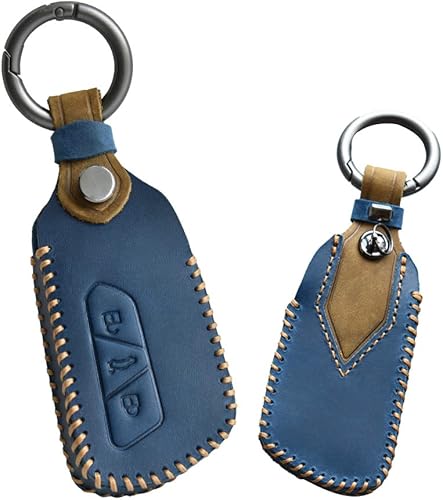 Miniatura 1 de KUNIO Funda para llavero de automóvil para VW Golf 8 RS Atlas Seat Leon funda protectora llavero de cuero 3 botones