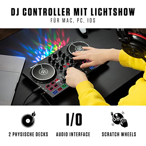 Numark Party Mix II - DJ Controller Desk with 2 Decks, Built-in DJ Lights & DJ Mixer, Supports Direct Streaming from TIDAL, SoundCloud and More – Bild 3