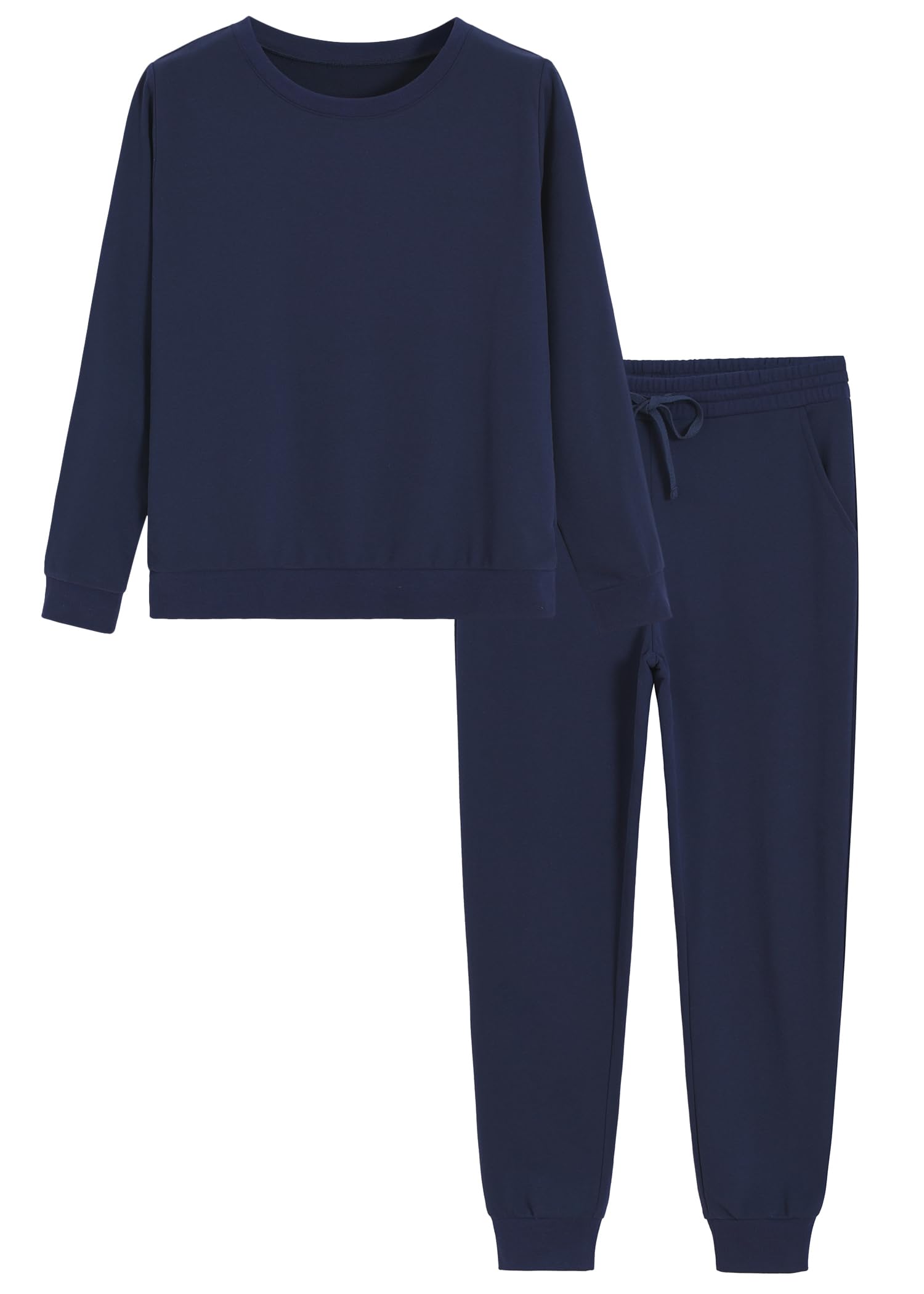 Weintee Women's 2 Piece Outfits Pullover Sweatshirt and Sweatpants Set Sweatsuits