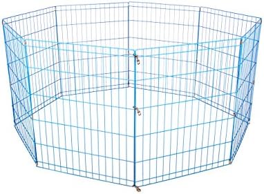 Blue 24 Tall Dog Playpen Crate Fence Pet Kennel Play Pen Exercise Cage -8 Panel Misc.
