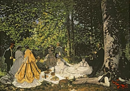 Tableau Impressions d'art Mural Monet Déjeuner sur l'herbe Décoration Chambre 60x90cm
