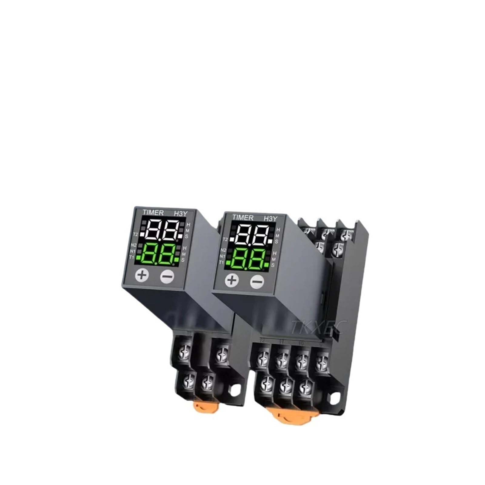 Relé de tiempo de cristal líquido H3Y-2/4, CA 220 V, CC 12 V, 24 V, pantalla digital, retardador de control de tiempo de ciclo con fuente de alimentación de base.(H3Y-4 DC12v)