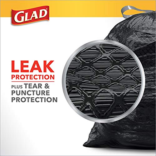 Glad Forceflex Large Drawstring Trash Bags, 30 Gallon Black Trash Bags For Large Kitchen Trash Can, Mountain Air Scent To Eliminate Odors, 50 Count (Package May Vary) #TOP2