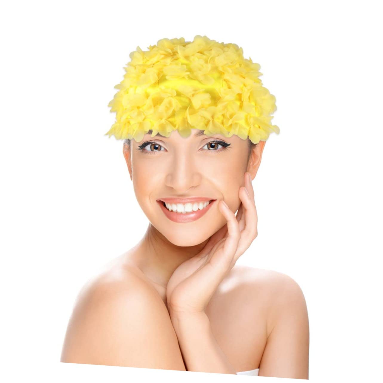 Gorro De Natación para Gorro De Natación A La Moda Protector De Oídos para Natación Gorro De Natación con Flores 3 Uds