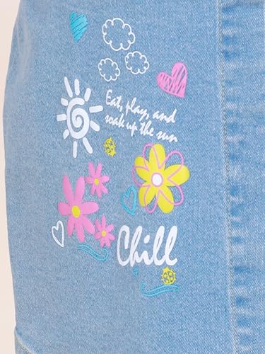 Image of KiddoPanti Girls Denim Over Lap Shorts