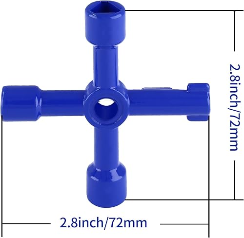 Miniatura 3 de Waziaqoc Llave multifuncional de 4 vías (paquete de 2), llave cruzada universal triangular de aleación de zinccuadrada para medidor de agua, válvula