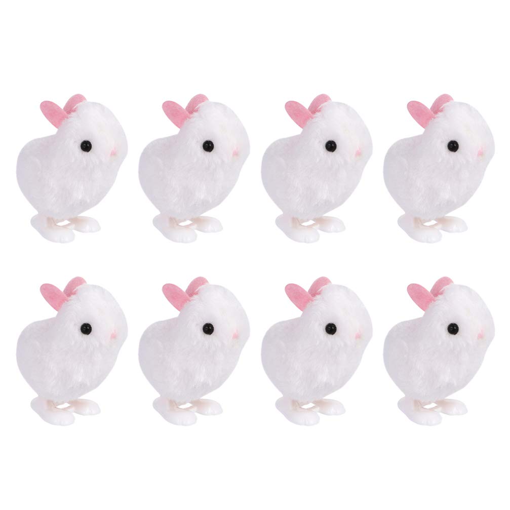 Amosfun 8pcs Easter Wind Up Toys Bunny Rabbit Wind up Stocking Stuffers Easter Party Favors for Kids