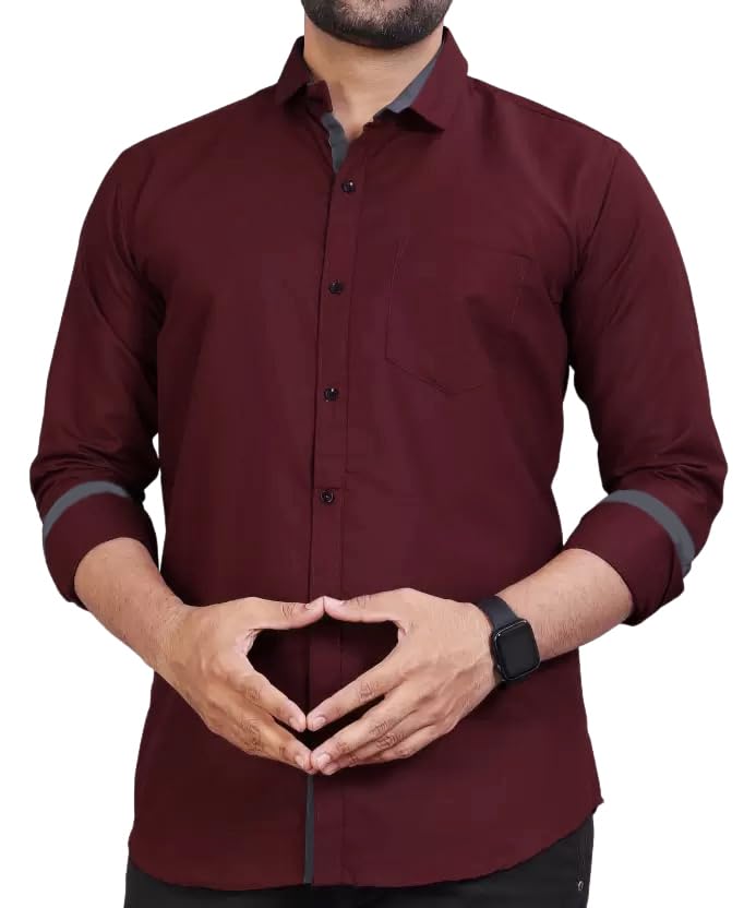 Image of Tee Projekt Premium Plain Cotton Shirt for Men | Cotton Shirt | Casual Shirt | Solid Shirt | Full Sleeves | Formal Shirt