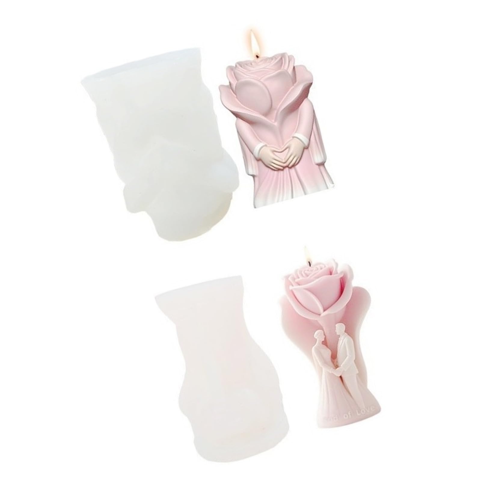 Moule silicone cœur rose lot de 2 pour pâtisserie et savon fait maison