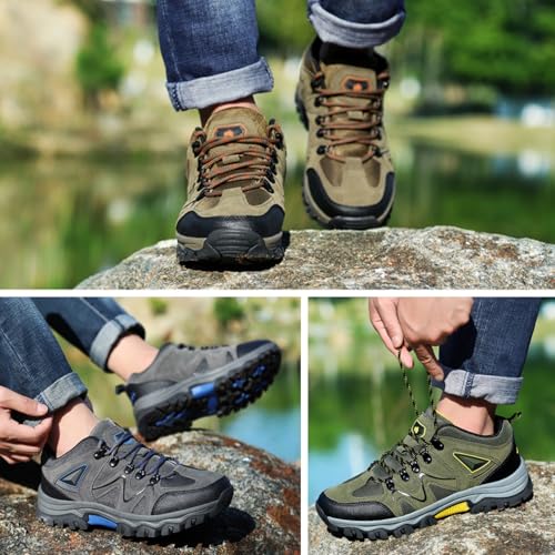 Dalader Orthopedic Hiking Shoes, Dallader Men's Comfortable Waterproof Orthopedic Walking Shoes Outdoor Wear-Resistant Hiking Shoes(Gray,US 9.5)3