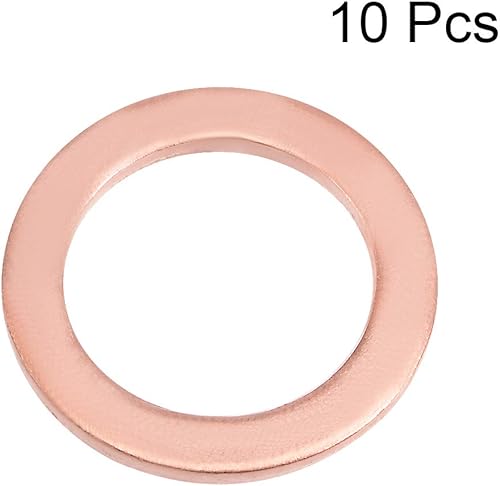 Miniatura 2 de uxcell Arandela plana de cobre de 0.551 in x 0.787 in x 0.059 in para tornillo de tornillo