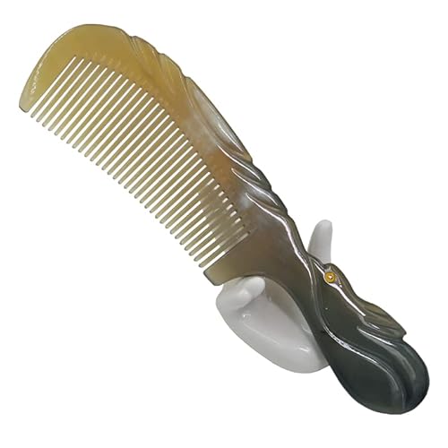 Honglays Natural Buffalo Horn Comb Love Bird Engraved Horn Comb Anti-Static Comb Brush Hair Massage Comb (Love Bird Comb) #TOP1