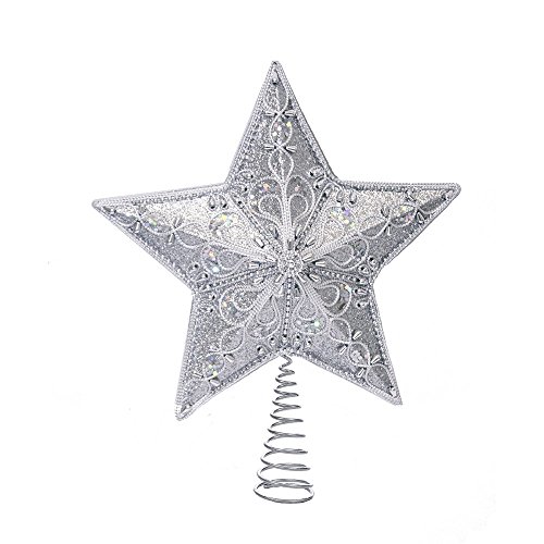 Kurt Adler Star Treetop, 13.5-Inch, Silver #TOP1